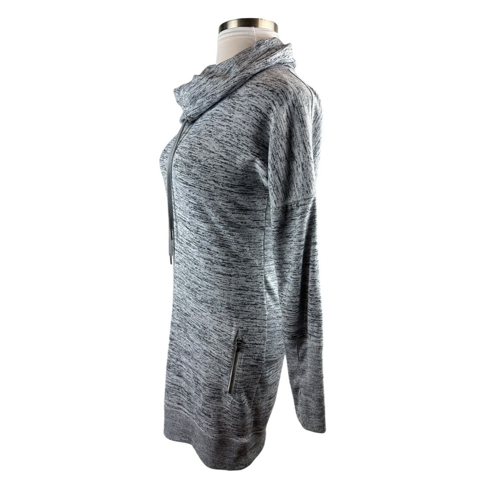 Athleta Sport It Sweater Dress Drawstring Cowl Neck Pockets Gray ST Small Tall - Picture 7 of 13